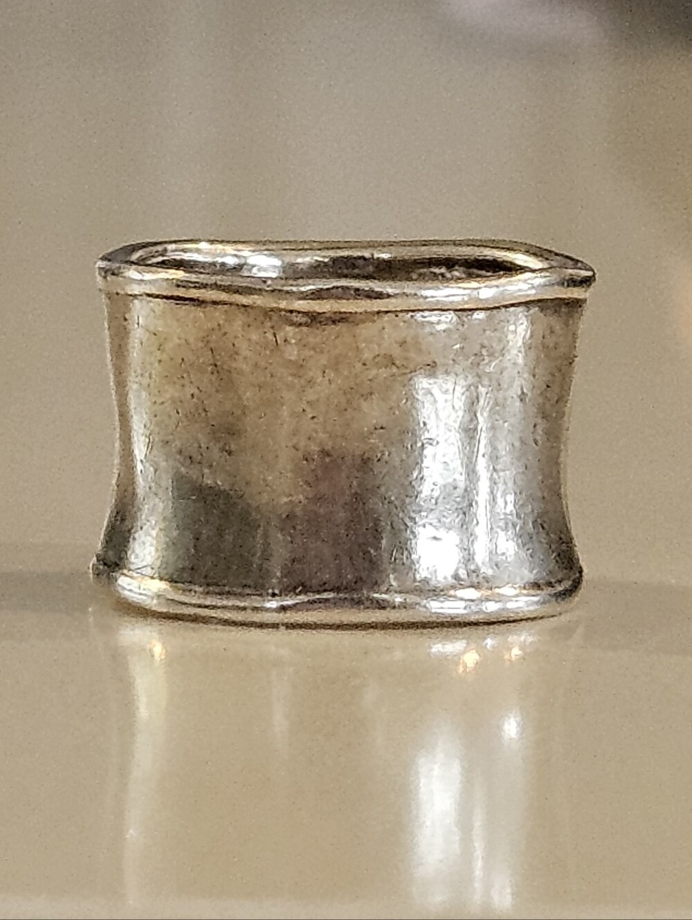 Sablool Didae Israel Hammered Sterling Silver 15mm Wide Band Ring Size 7